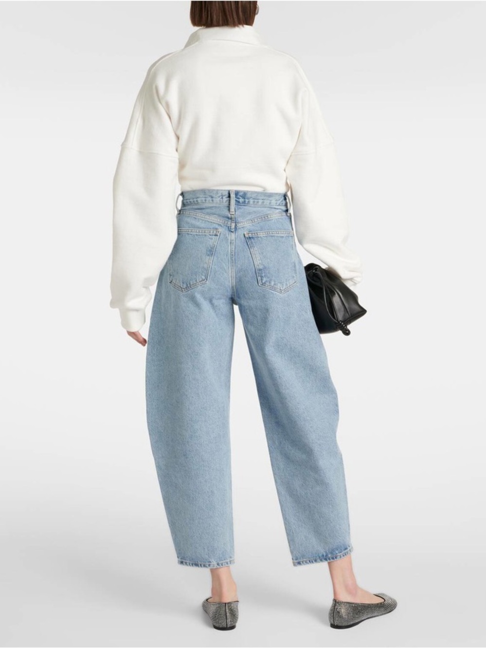Agolde Mara High-Rise Barrel-Leg Light Wash Jeans Size 27 Curved Baggy Relaxed - Picture 4 of 16